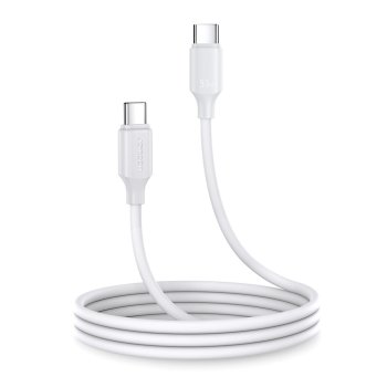 Joyroom USB Type C to USB Type C Data Charging Cable 60W, 1m, White | Lādētājvads Datu Pārraides Kabelis