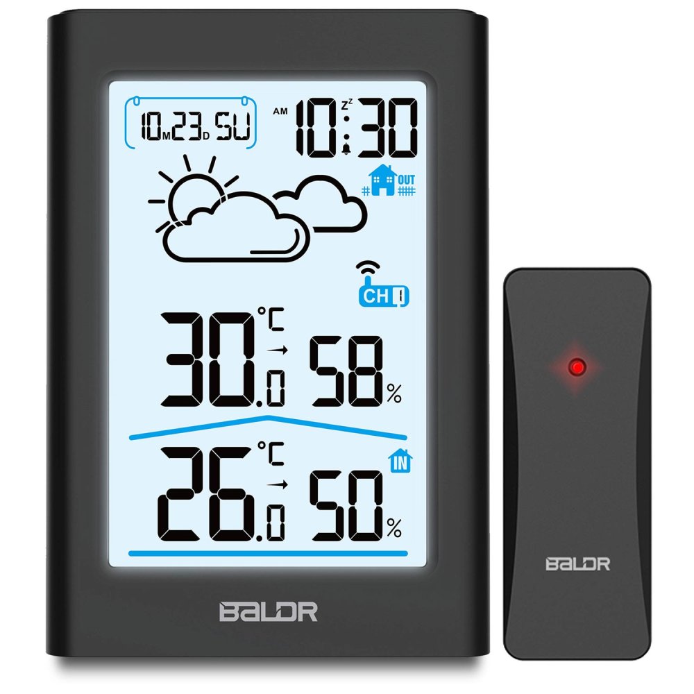 BALDR Laika stacija ar displeju BD-911 melna – Moderns un precīzs laika prognozēšanas rīks (0)