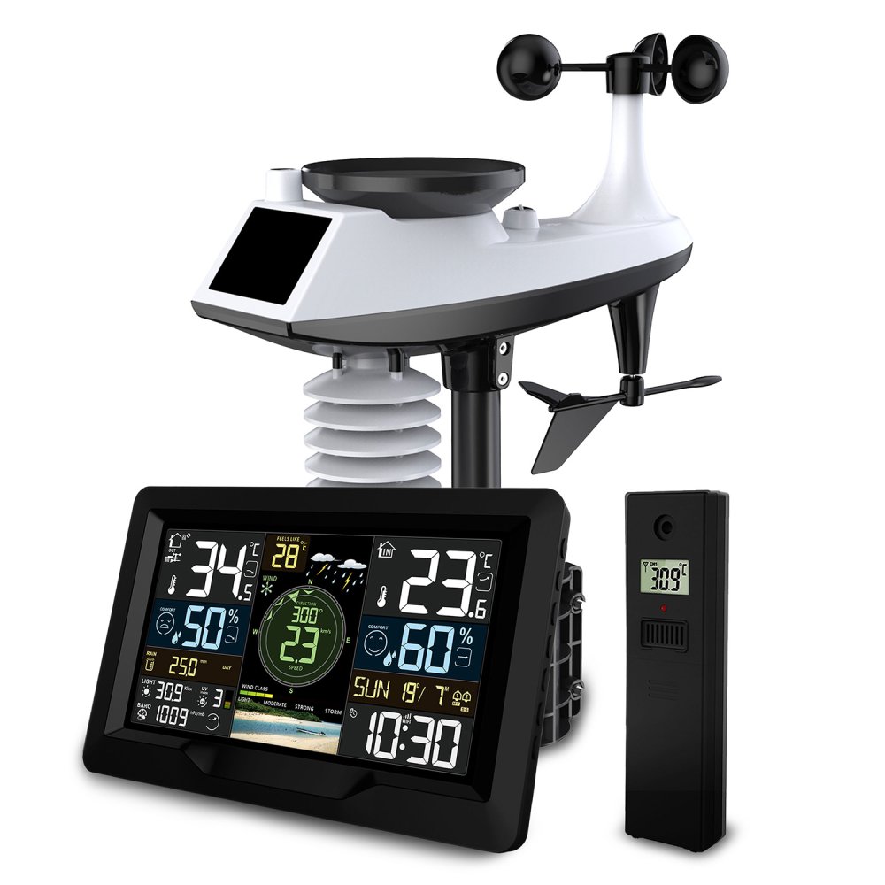 Berdsen Laika stacija ar vēja un lietus sensoru BD-914, melna – moderns mājas aksesuārs (0)