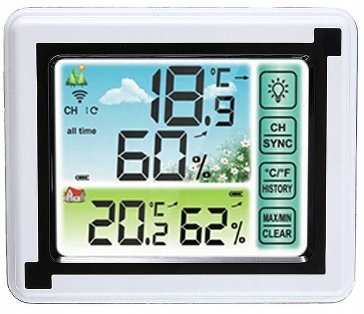 Bezvadu Meteoroloģiskā Stacija Digitālais Termometrs Higrometrs | Wireless Weather Station Digital Thermometer... (8)