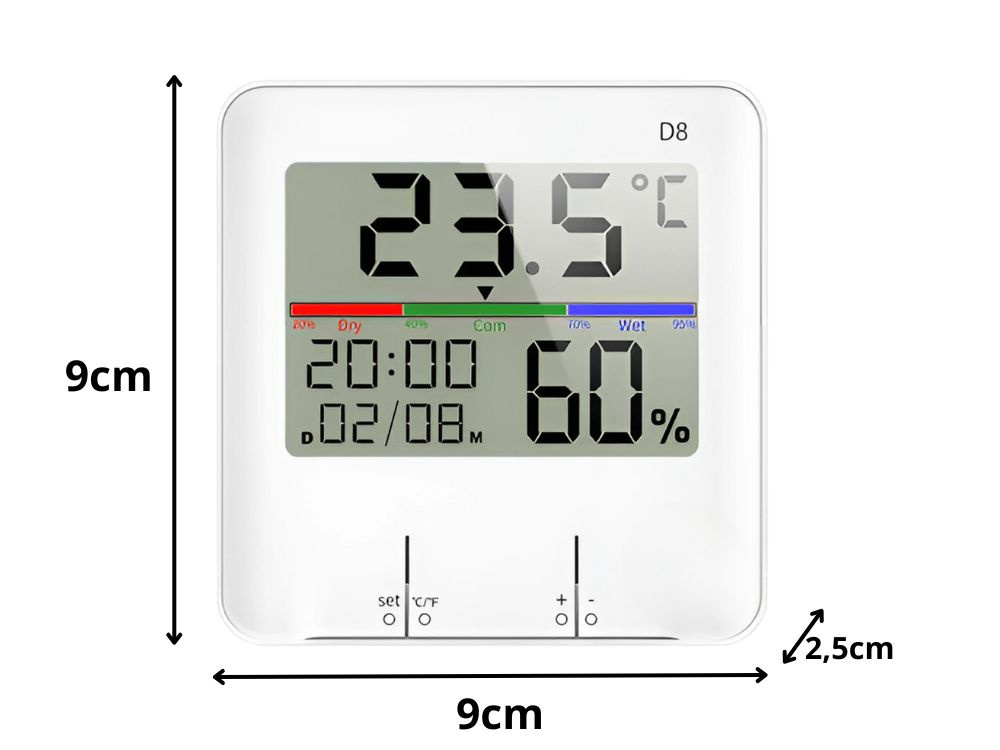 Termometra meteoroloģiskā stacija iekšējais higrometrs pulkstenis baterija LCD displejs | Thermometer weather... (0)