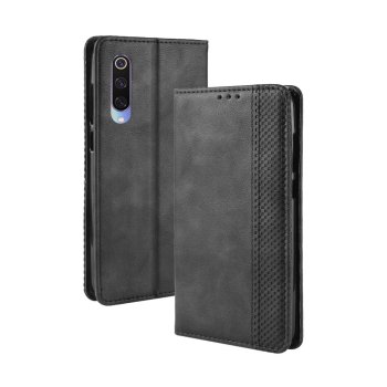 Xiaomi Mi 9 Lite / CC9 / CC9mt Vintage Style Magnetic Leather Wallet Case Cover, Black | Telefona Vāciņš Maciņš...