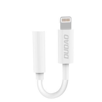 Dudao Converter Adapter from Apple Lightning to Minijack AUX 3.5mm Audio Cable, white - audio adapteris