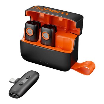 Bezvadu piespraužamais mikrofons Hohem MIC 2TX+1RX Lightning