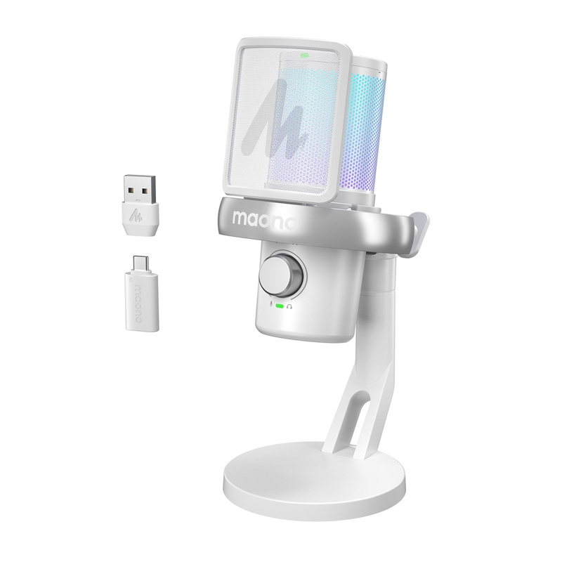 Bezvadu Spēļu Mikrofons Maono DM40 Pro White AI RGB (1)