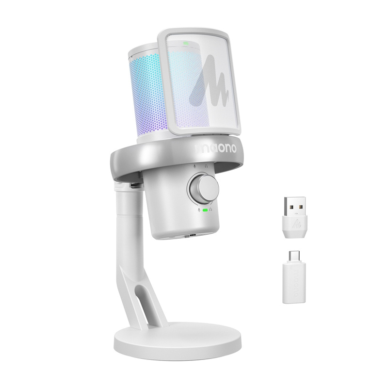 Bezvadu Spēļu Mikrofons Maono DM40 Pro White AI RGB (2)