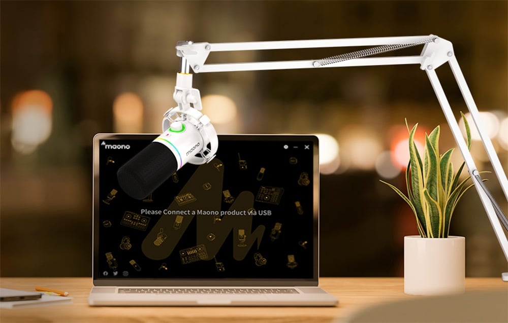 Mikrofons Maono PD200XS White USB/XLR RGB (2)