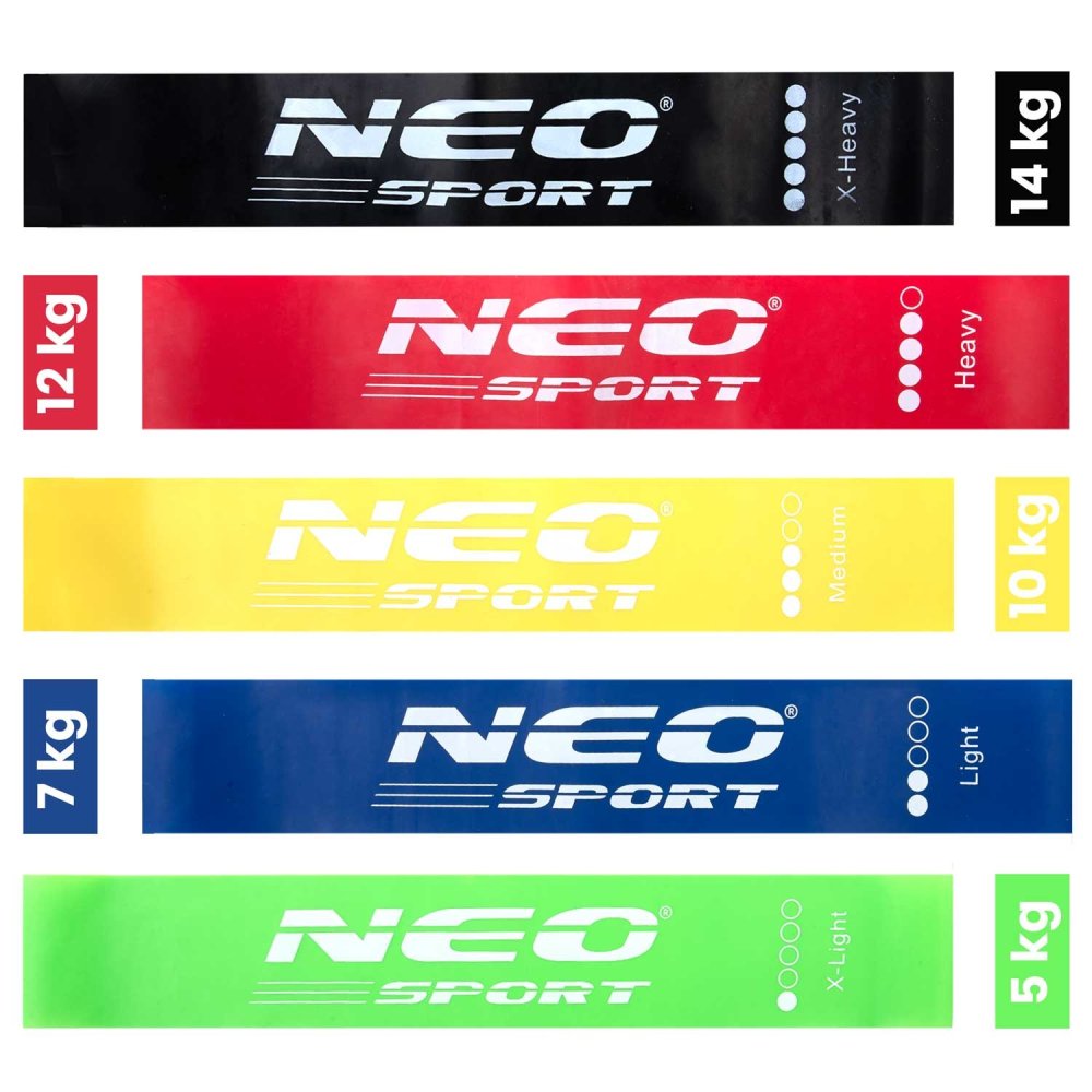 Pretestības gumiju komplekts vingrošanai NS-959 Neo-Sport, 5 gab. (2)