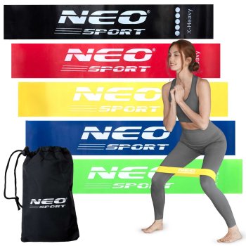 Pretestības gumiju komplekts vingrošanai NS-959 Neo-Sport, 5 gab.