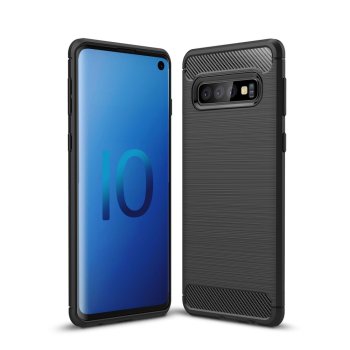 Samsung Galaxy S10 (G973F) Carbon Fiber TPU Case - Black | Telefona Maciņš Vāciņš Apvalks Bampers