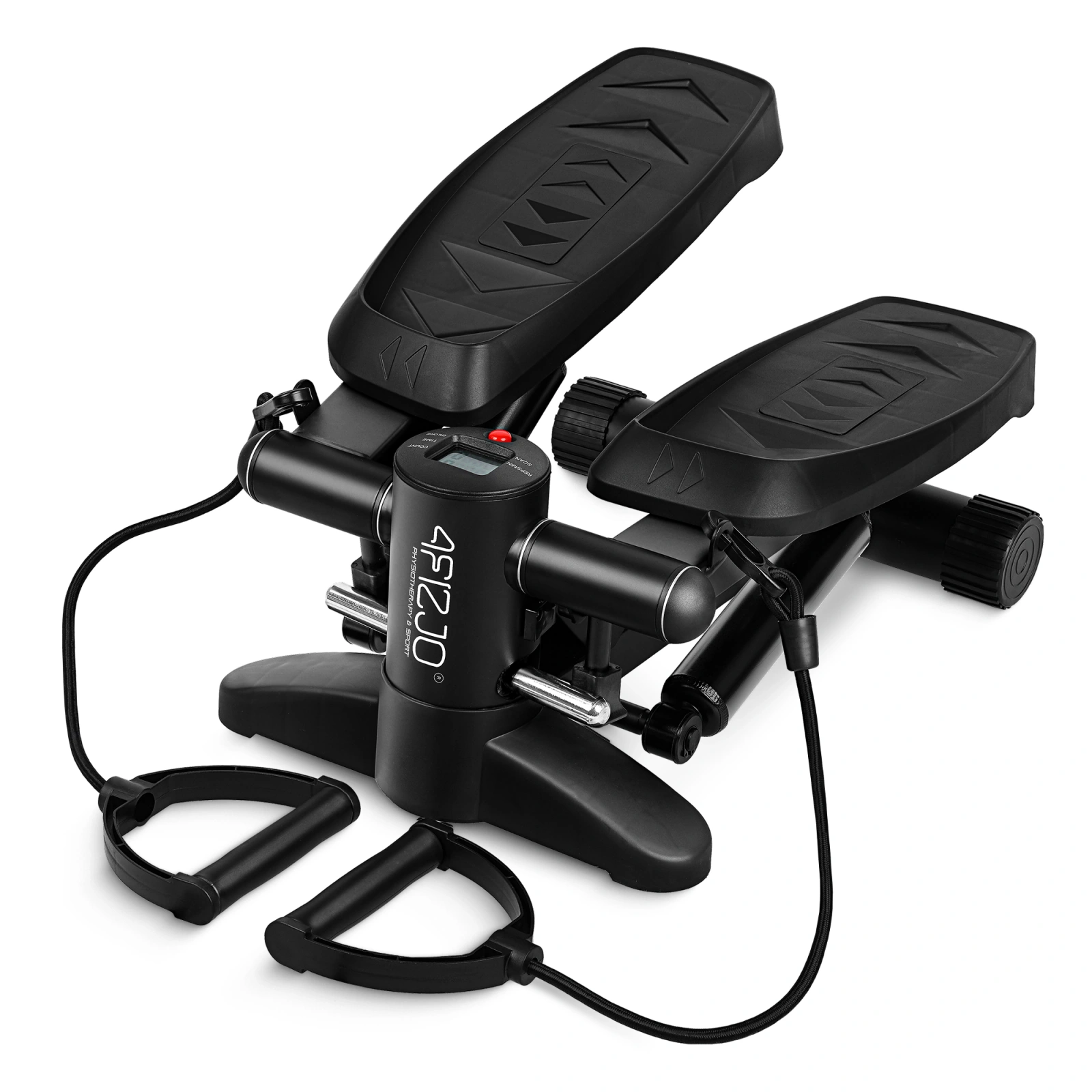 Stepperis ar espanderiem 4FIZJO EVO mājas treniņiem, melns (3)