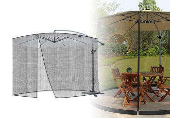 Moskītu Tīkls Aizsargs Dārza Lietussargam 3,5x2,6 m, Melns | Outdoor Mosquito Net Cover for Garden Umbrella