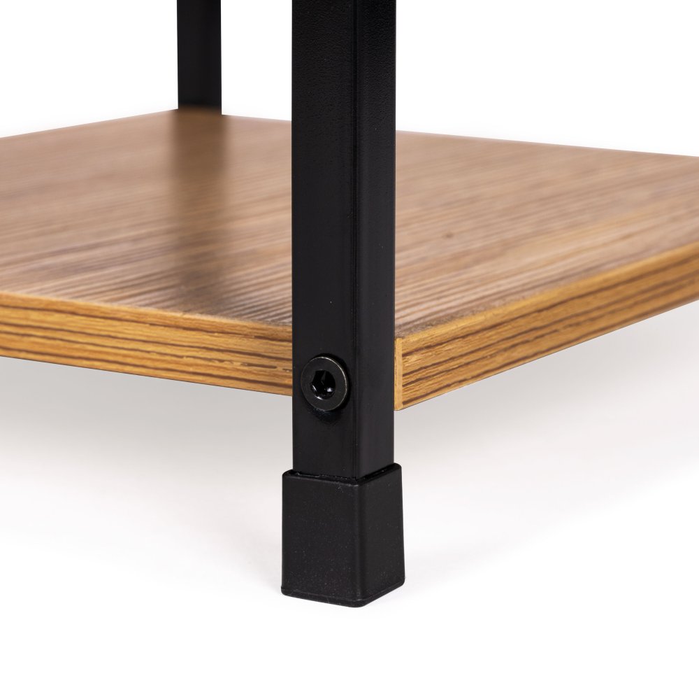 Loft stila plaukts ModernHome ar 3 plauktiem metāla rāmis, mežonīgais ozols (3)