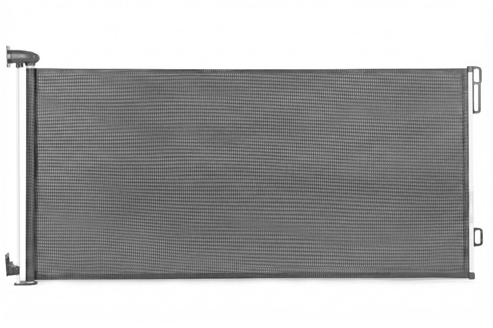 Sarullējami drošības vārti ECOTOYS 160 cm kāpnēm un durvīm, pelēki (2)
