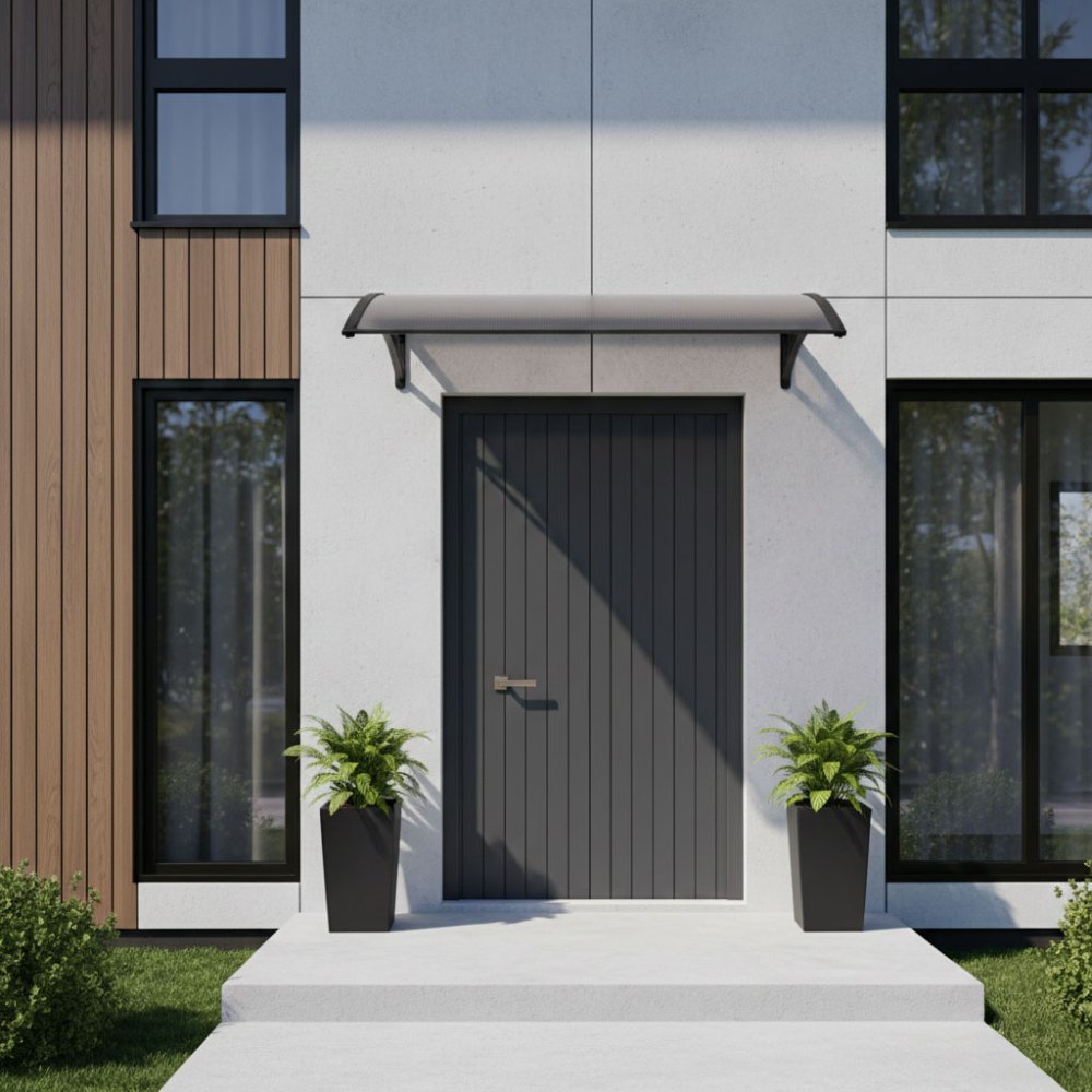 Jumtiņš virs durvīm 120x100 cm polikarbonāta nojume aizsardzībai MultiGarden (1)