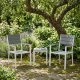 2 dārza krēslu komplekts terasei tērauds HDPE MultiGarden, pelēks un balts