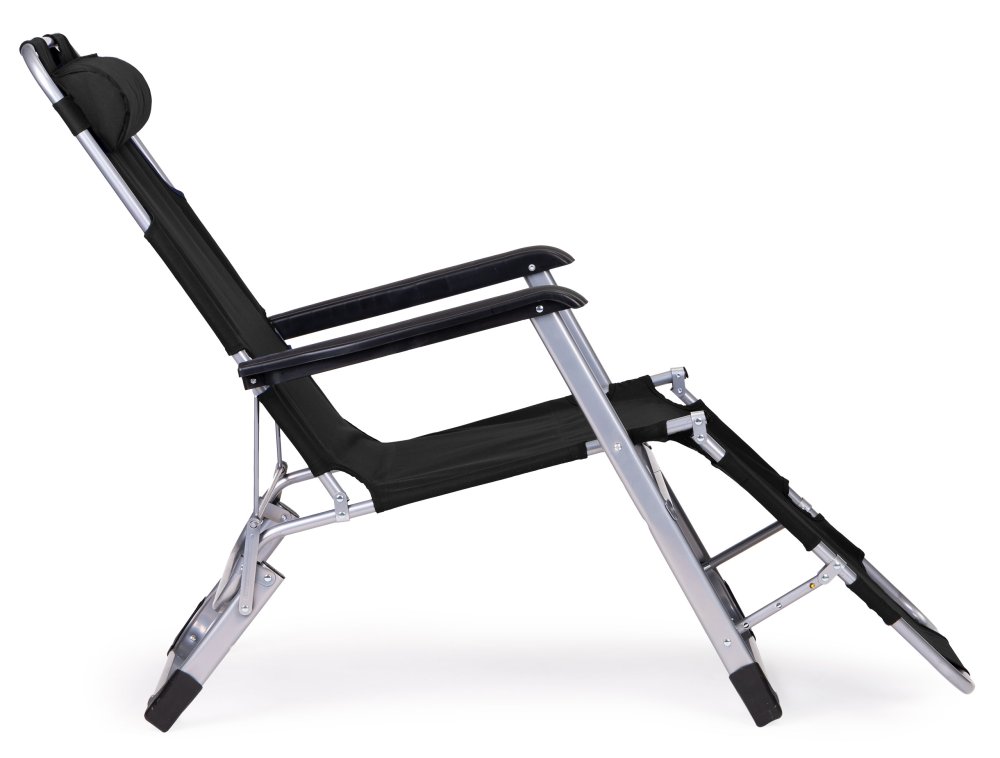 Saliekams dārza krēsls un pludmales zvilnis 2in1 MultiGarden, melns (1)