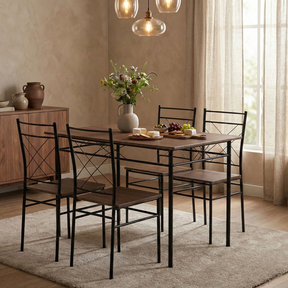 Ēdamistabas komplekts galds ar 4 krēsliem VERONA ModernHome (0)