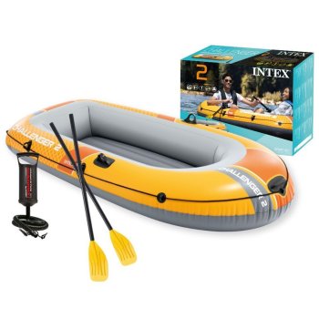 Divvietīga piepūšamā laiva Intex Challenger 2 ar airiem un sūkni 66312