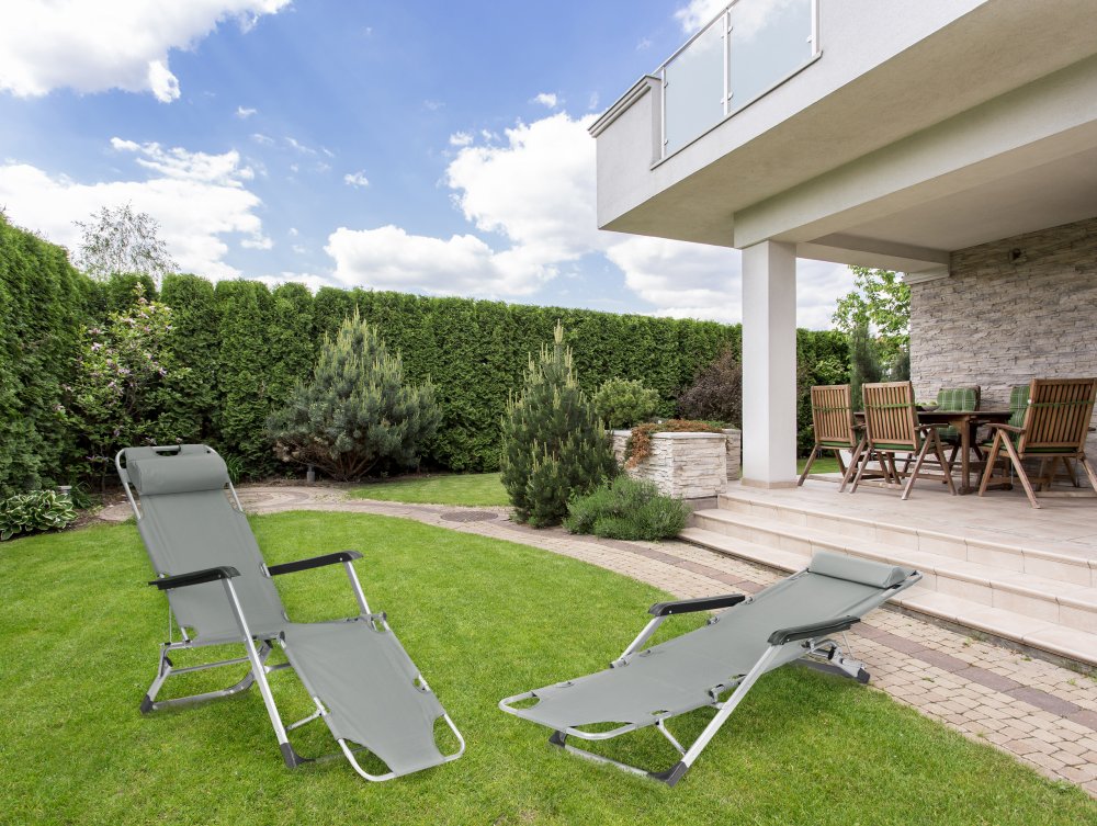 Saliekams dārza zvilnis krēsls 2-in-1 MultiGarden ZRL010F, pelēks (0)