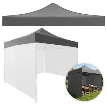 Dārza paviljona rezerves jumts 3x3m MultiGarden 420D PVC, pelēks