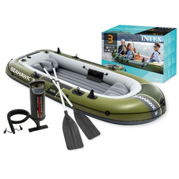 Piepūšamā laiva 3 personām Intex Seahawk 3 ar airiem un sūkni 66333