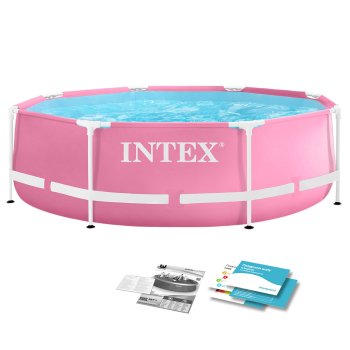 Apaļš karkasa baseins bērniem INTEX 28290 244x76 cm, rozā