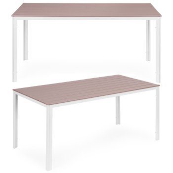 Dārza galds 6 personām 156x78 cm Polywood MultiGarden, bēšs balts