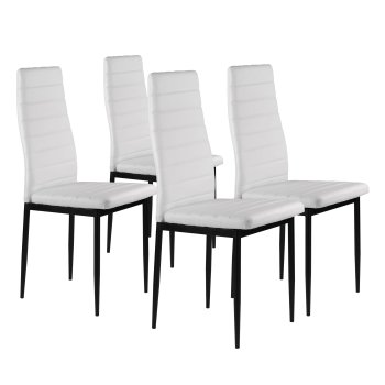 Ēdamistabas krēslu komplekts 4 gab. ModernHome ekoloģiskā āda, balts