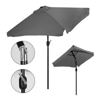 Taisnstūra dārza saulessargs ar nolieces funkciju 200x140 cm MultiGarden, pelēks