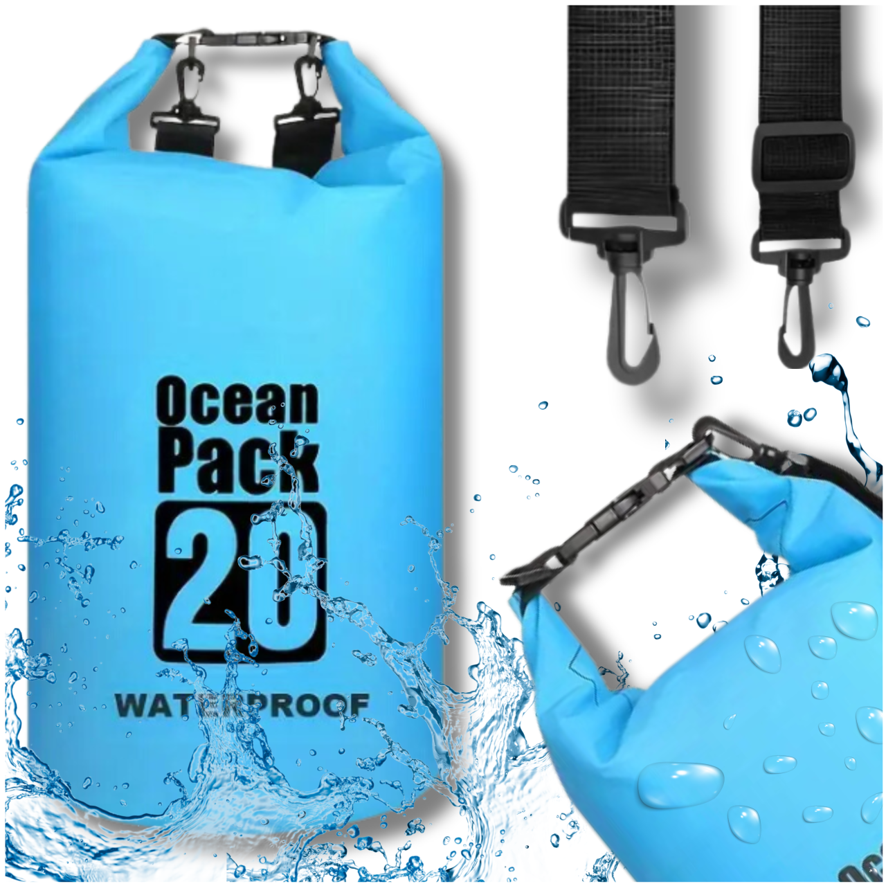 20L Zila Ūdensizturīga Pārgājienu Soma Maiss | Waterproof Bag