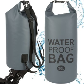 Ūdensnecaurlaidīgs maisiņš – mugursoma, kajakam, 30L, pelēks