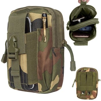Taktiskā militārā jostas soma ar molle sistēmu, zaļš kamuflāža