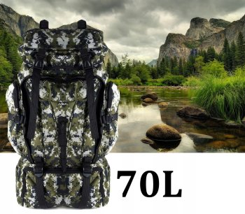 Militārā Mugursoma Tūrisma Pārgājienu Ceļojumu Soma, 70L | Military-style Backpack for Tourism Hiking Traveling
