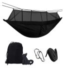 Šūpuļtīkls ar Moskītu Tīklu Dārzam Tūrismam Kempingam - 260x140сm, Melns | Hammock with Mosquito Net