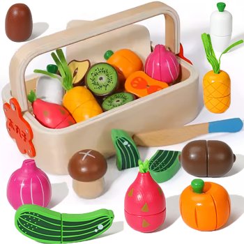 Bērnu Rotaļu Koka Griežamie Magnētiskie Dārzeņi | Kids Toy Wooden Magnetic Vegetables