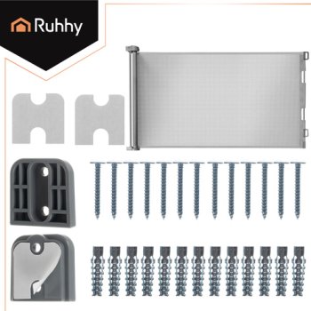 Mājdzīvnieku drošības vārtiņi kāpnēm un durvīm RUHHY 157cm, pelēki