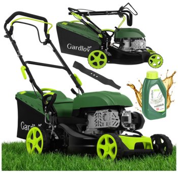 Pašgājējs benzīna zāles pļāvējs Gardlov DriveX 149cc 40.6cm, melns zaļš