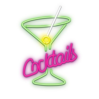 Forever Neon Dekoratīvā LED Lampa Figūra Gaismeklis Apgaismojums ar USB, COCKTAILS | Decorative LED Lamp Figure...