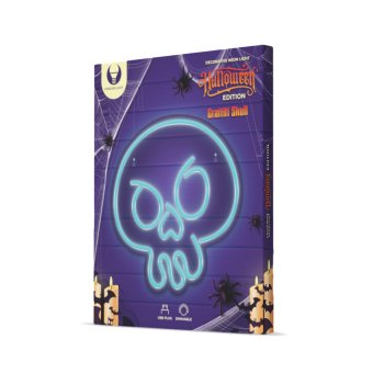 Galvaskausa Neona Zīme Graffiti LED Sienas Lampa Helovīnam Forever Light FPNE15, Tirkīza