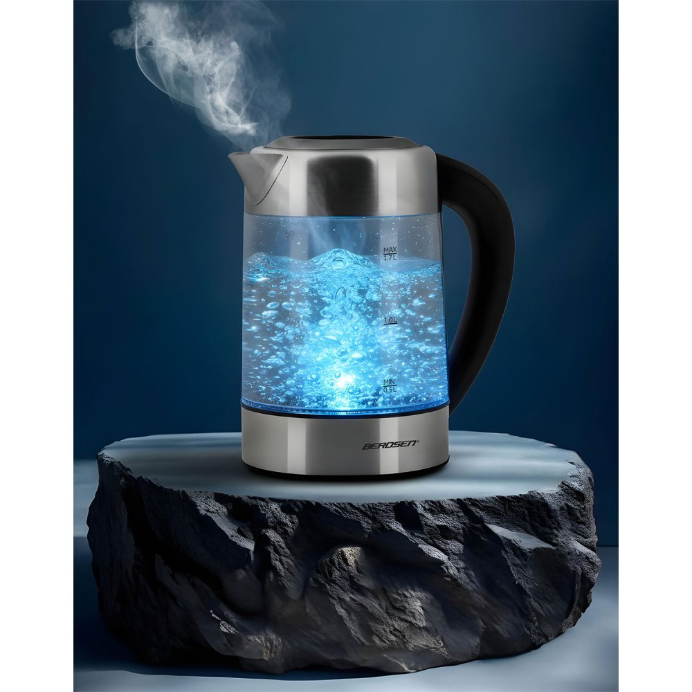 Elektriskā tējkanna ar temperatūras kontroli 1.7L Berdsen BD-714, stikla (0)