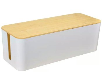 Kabeļu Uzglabāšanas Kaste Vadu Organizators, Balts/Brūns | Dustproof Cable Storage Box