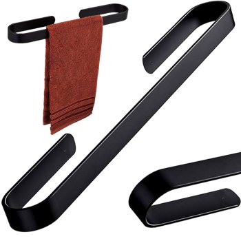 Vannas istabas metāla dvieļu pakaramais, turētājs, Melns | Metal Bathroom Towel Rack Hanger