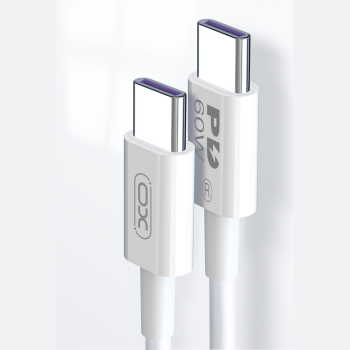 XO NB-Q190A USB Type C to USB Type C Data Charging Cable 60W, 1m, White | Lādētājvads Datu Pārraides Kabelis