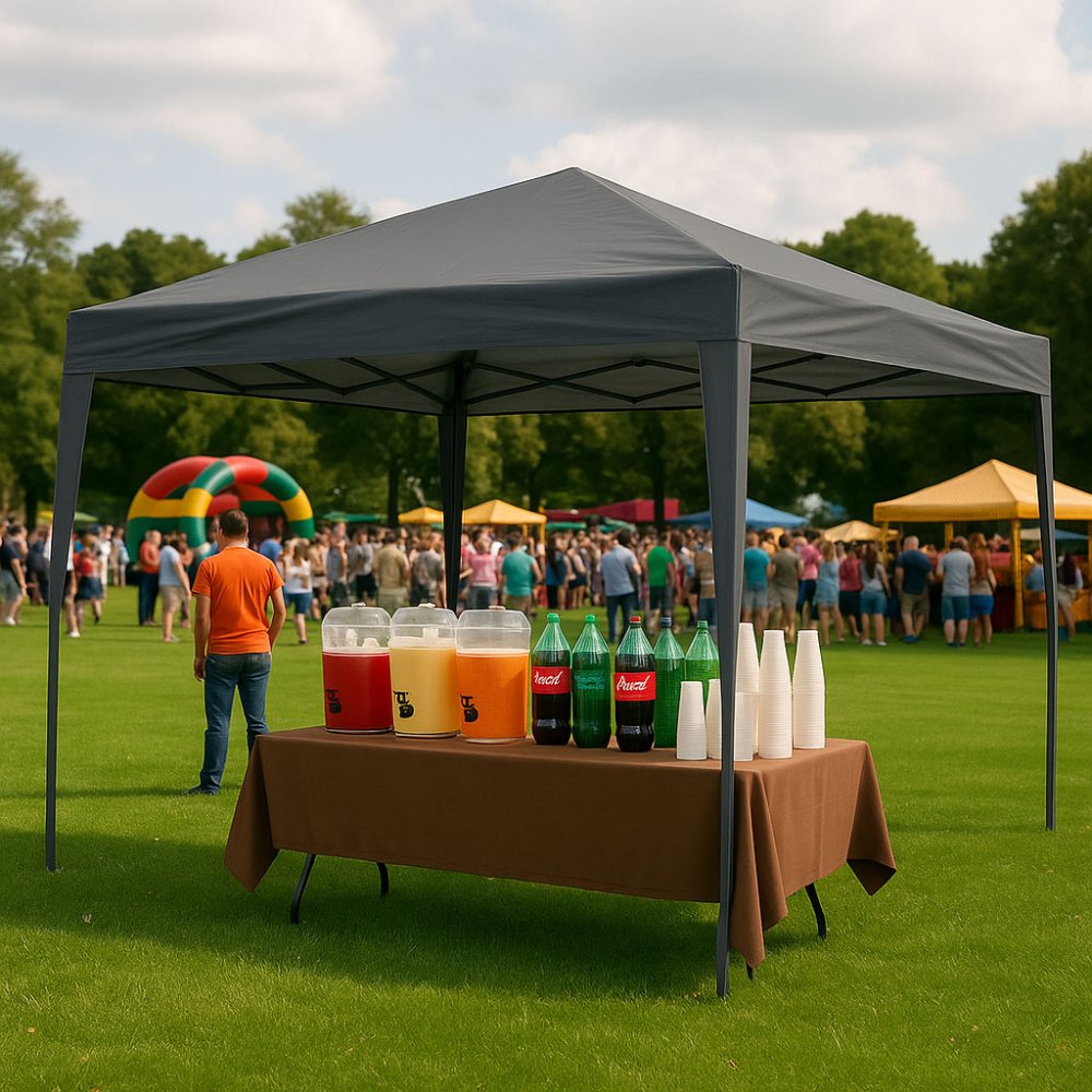 Automātiski saliekams dārza paviljons 3x3 m MultiGarden, pelēks (0)