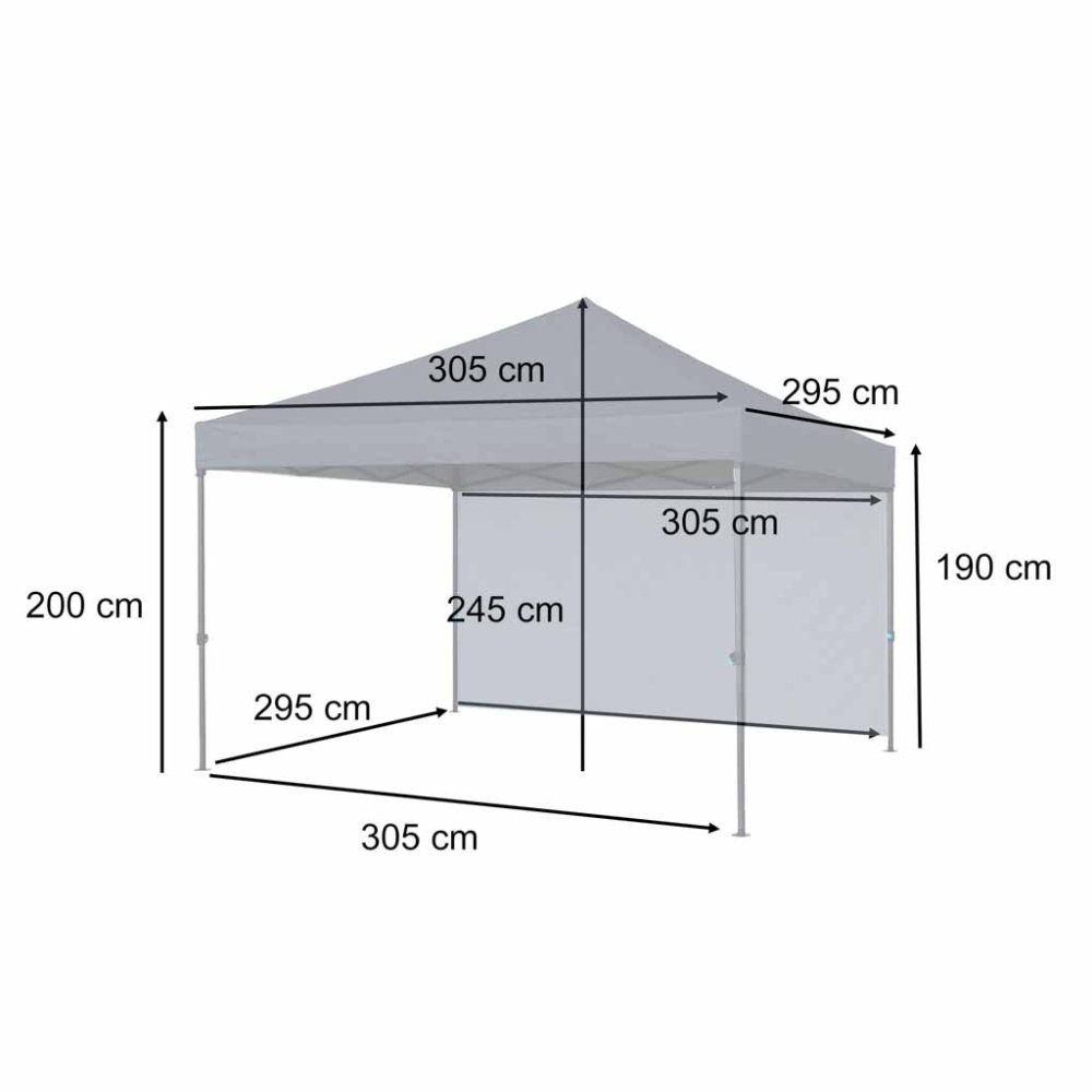 Dārza paviljons LUARO 3x3m saliekamā nojume pasākumiem, melns (0)
