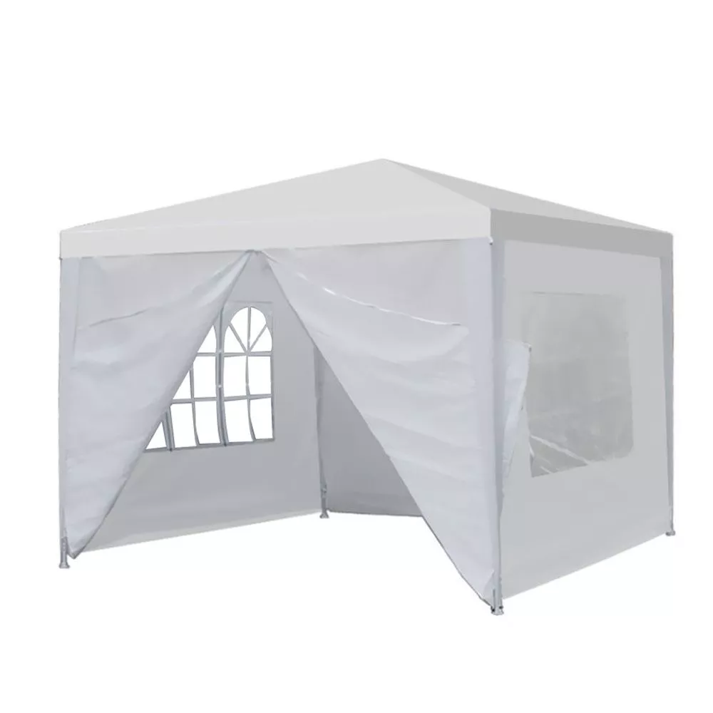 Dārza telts paviljons 3x3 m ar 4 sienām MultiGarden, balta