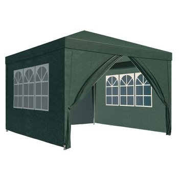 Dārza telts paviljons 3x3m ar 4 sienām, zaļš
