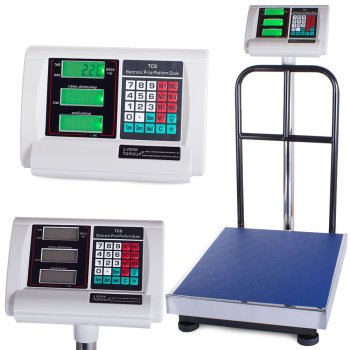 Elektroniskie noliktavas platformas svari 50x40 cm, 300 kg, sudraba krāsa