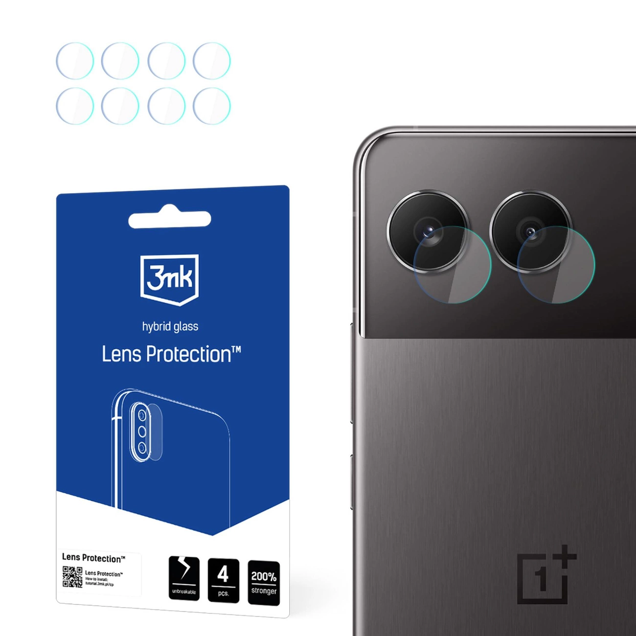 OnePlus Nord 4 Aizmugurējās Kameras Aizsargstikls, 4 gab. | 3MK Lens Protection Back Camera Tempered Glass Protector